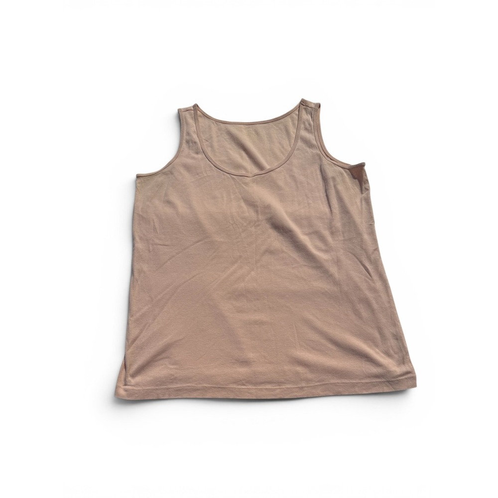 Talbots Pima Cotton XL Blush Pink Sleeveless Tank Top Layering Basic Soft Knit